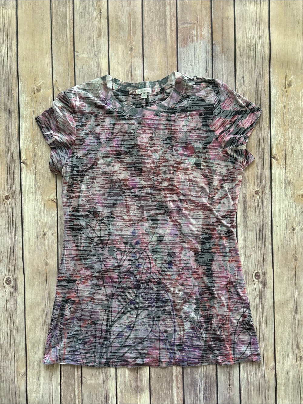 Maurices Short Sleeve Abstract Floral Tee